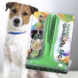 Dog Chew Toy Toothbrush Teeth for Medium Size Dogs 20lb to 40lb - Natural Rubber