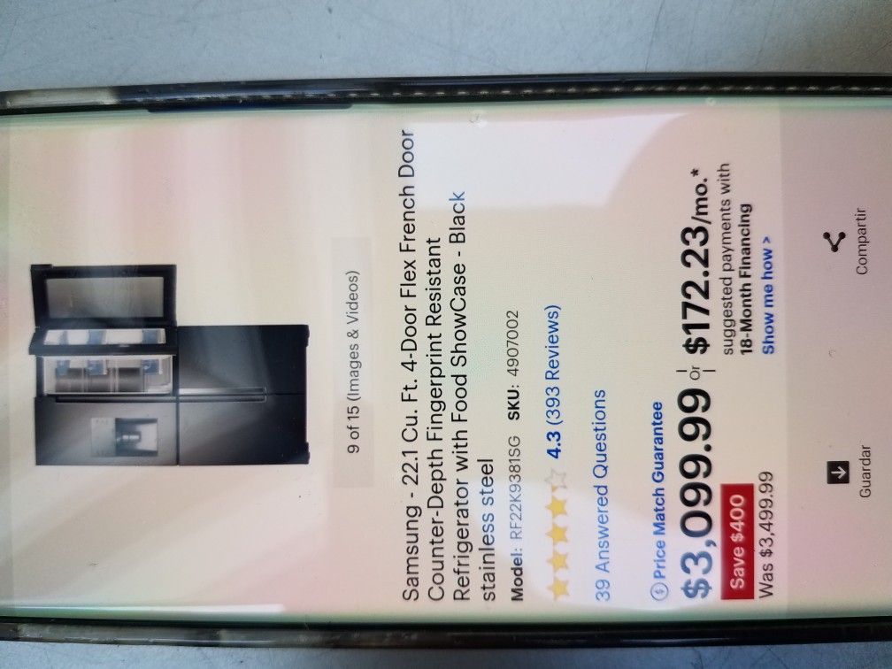 like new Samsung black stanless refrigerator
