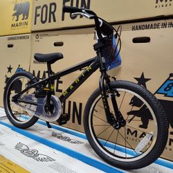 NEW MARIN DONKY JR 18 SINGLE SPEED BLACK GOLD KIDS YOUTH BOYS GIRLS BIKE
