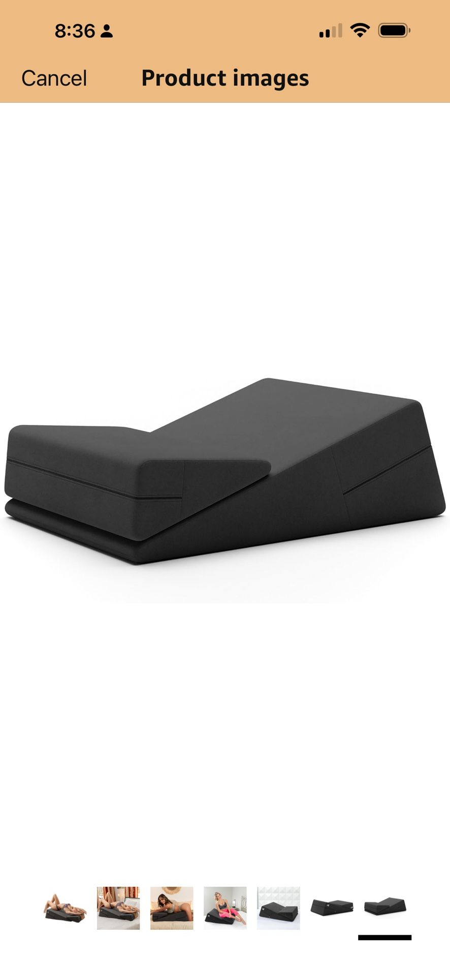 Liberator Black Foam Wedge Pillow Set with case covers