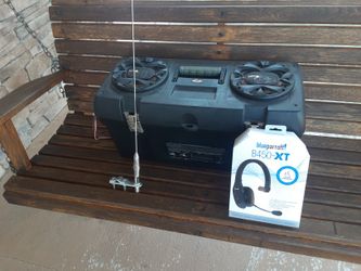 Bluetooth Headset  Radio Box Speakers And Antenna 