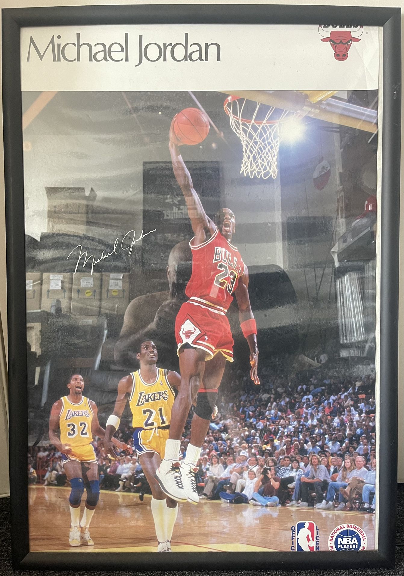 Vintage Michael Jordan Poster In Frame
