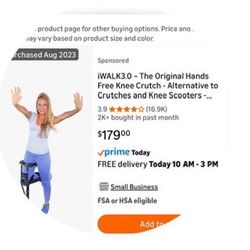 iWALK3.0 Hands-Free Knee Crutch – Used, Works Great