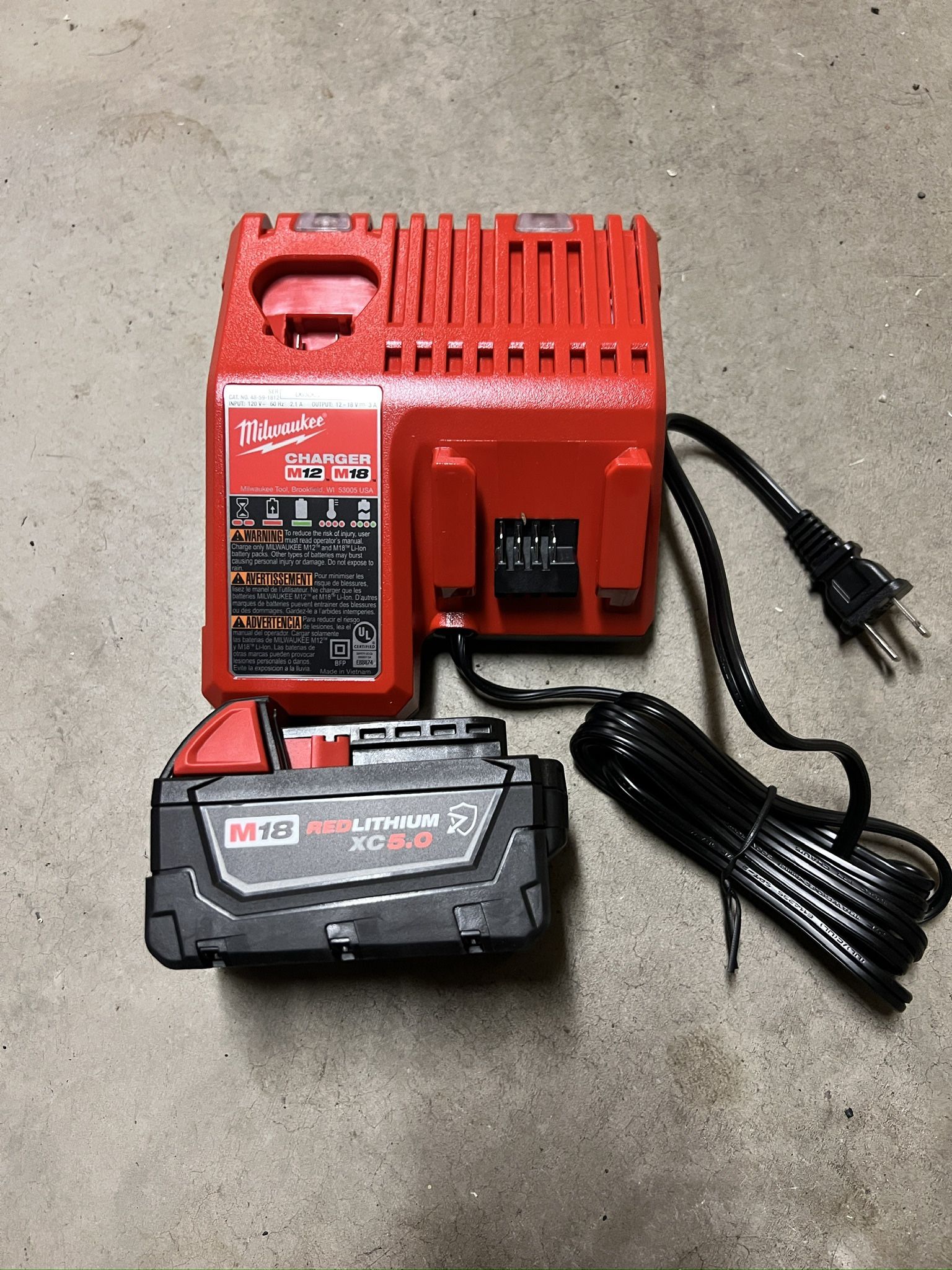 Milwaukee M18 18-Volt Lithium-Ion XC Starter Kit with One 5.0Ah Battery and Charger