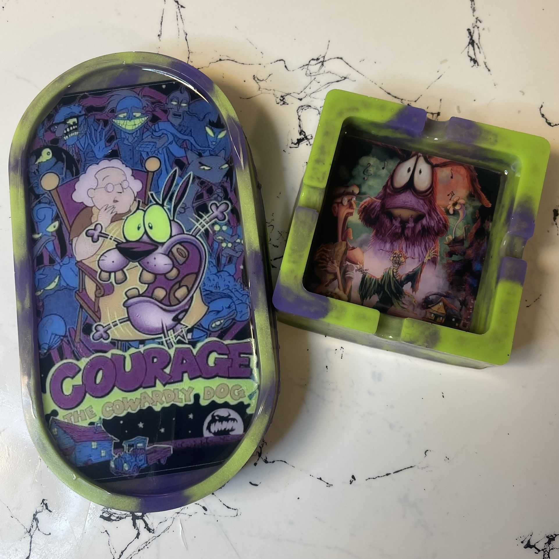 Courage The Cowardly Dog Light Up Tray - Nostalgic Cartoon Art Tray