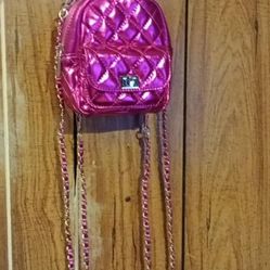 🩷 Matalic Hot Pink Mini Backpack - Still Available 