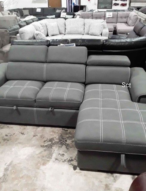 ‼️Brand New Gray Sleeper, Storage Sectional
