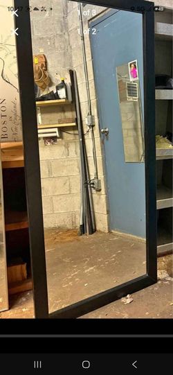Large Full-Length Mirror with Black Frame