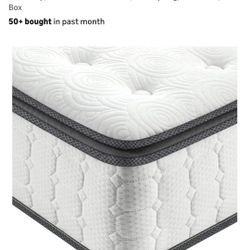 Twin XL Mattress, Foam Topper, And Bed Frame. 