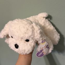 Cute White Puppy Plush – Soft & Cuddly (With Tag)