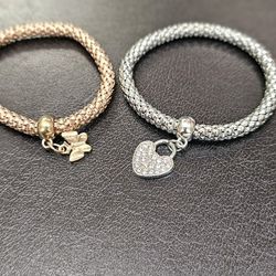 Set Of Two Gold Butterfly  and Heart Shape Lock 