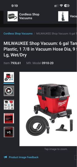 Milwaukee  wet -dry vac battery