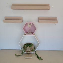 Beautiful wall decoration. Can be used in restroom, hallway, kitchen. Living room, or bedroom. All 5 pieces. For only  $12bucks. ( plants NOT included