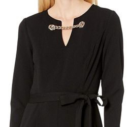 Tommy Hilfiger Women’s Quarter Sleeves Grommet Neck Black Jumpsuit – Size 4 