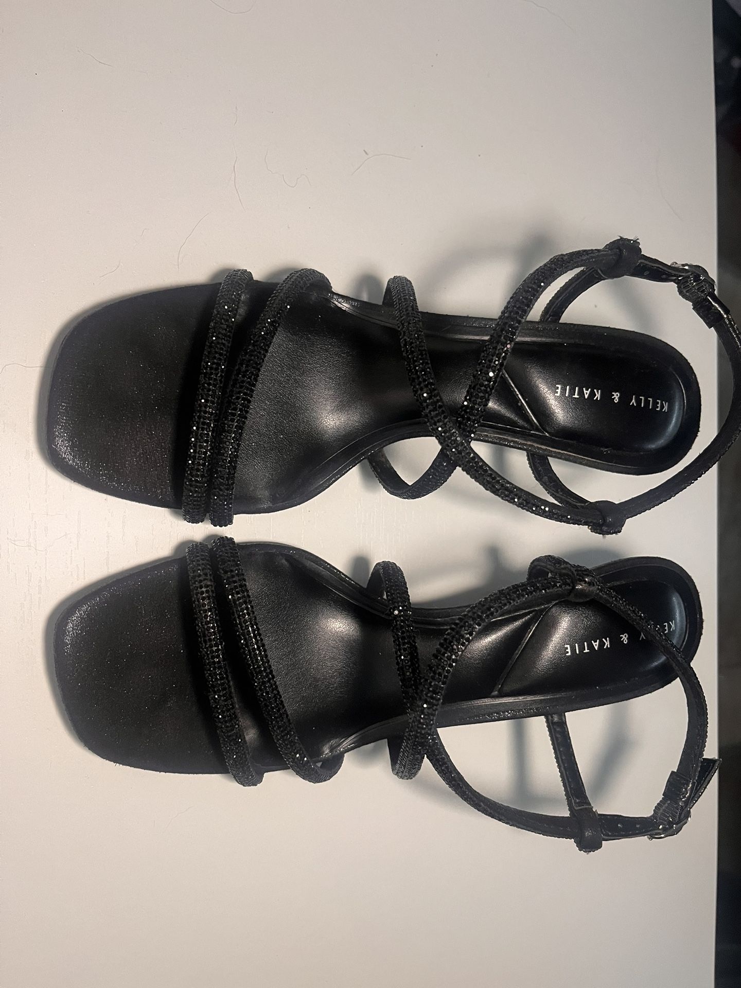 Kelly & Katie Black Strappy Heels Size 9.5