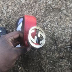 Red Gucci Belt Mens