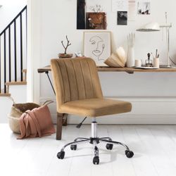 Homy Casa MAKER Mid-Century Khaki Fabric Swivel Office Chair with Wheels Open Box