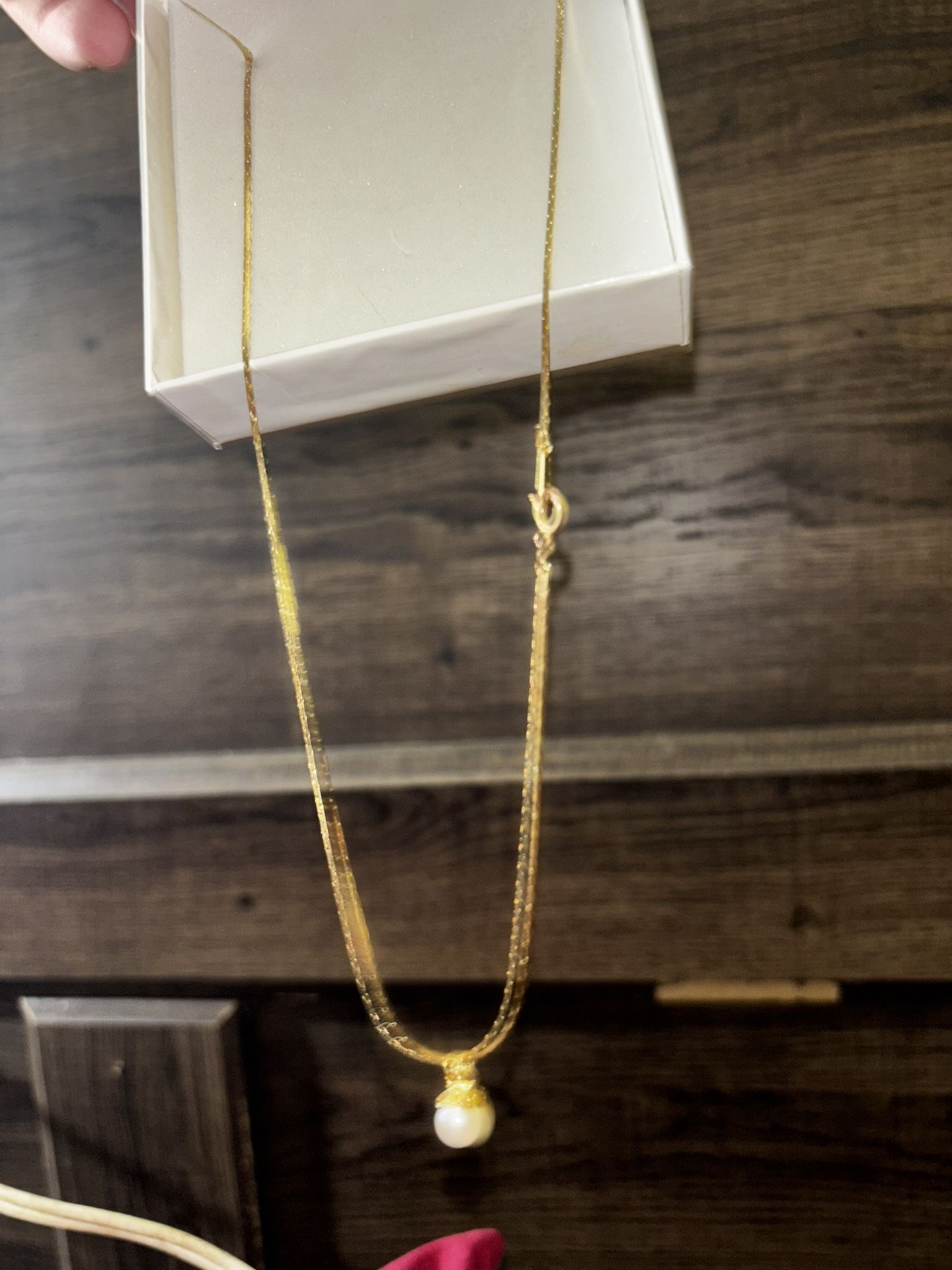 Gold Plated Chain With Pearl