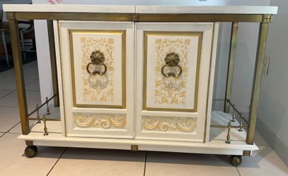 White and gold bar or server buffet