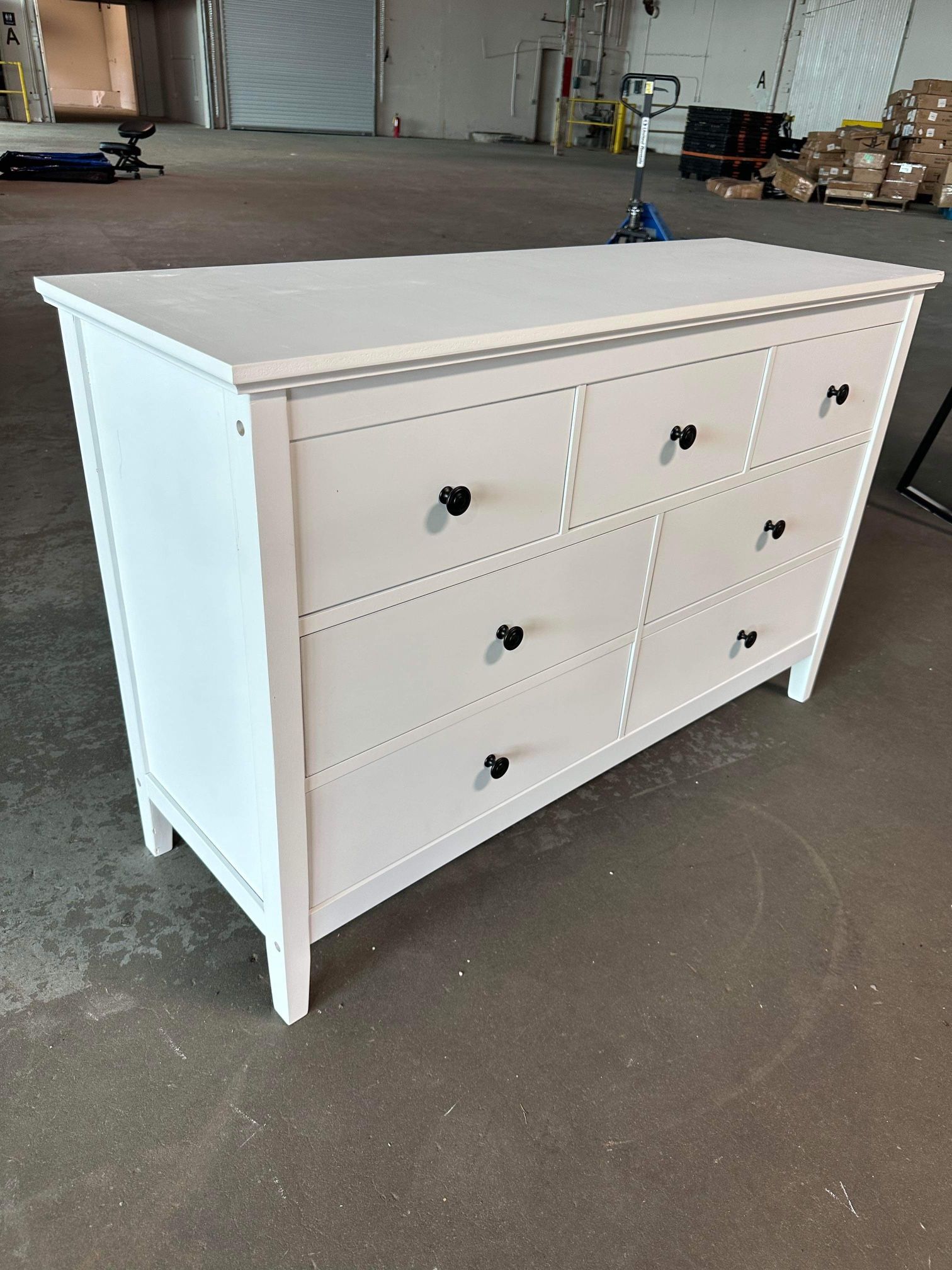 Dresser, White Dresser for Bedroom with Solid Wood Legs, Modern 7 Drawer Dresser