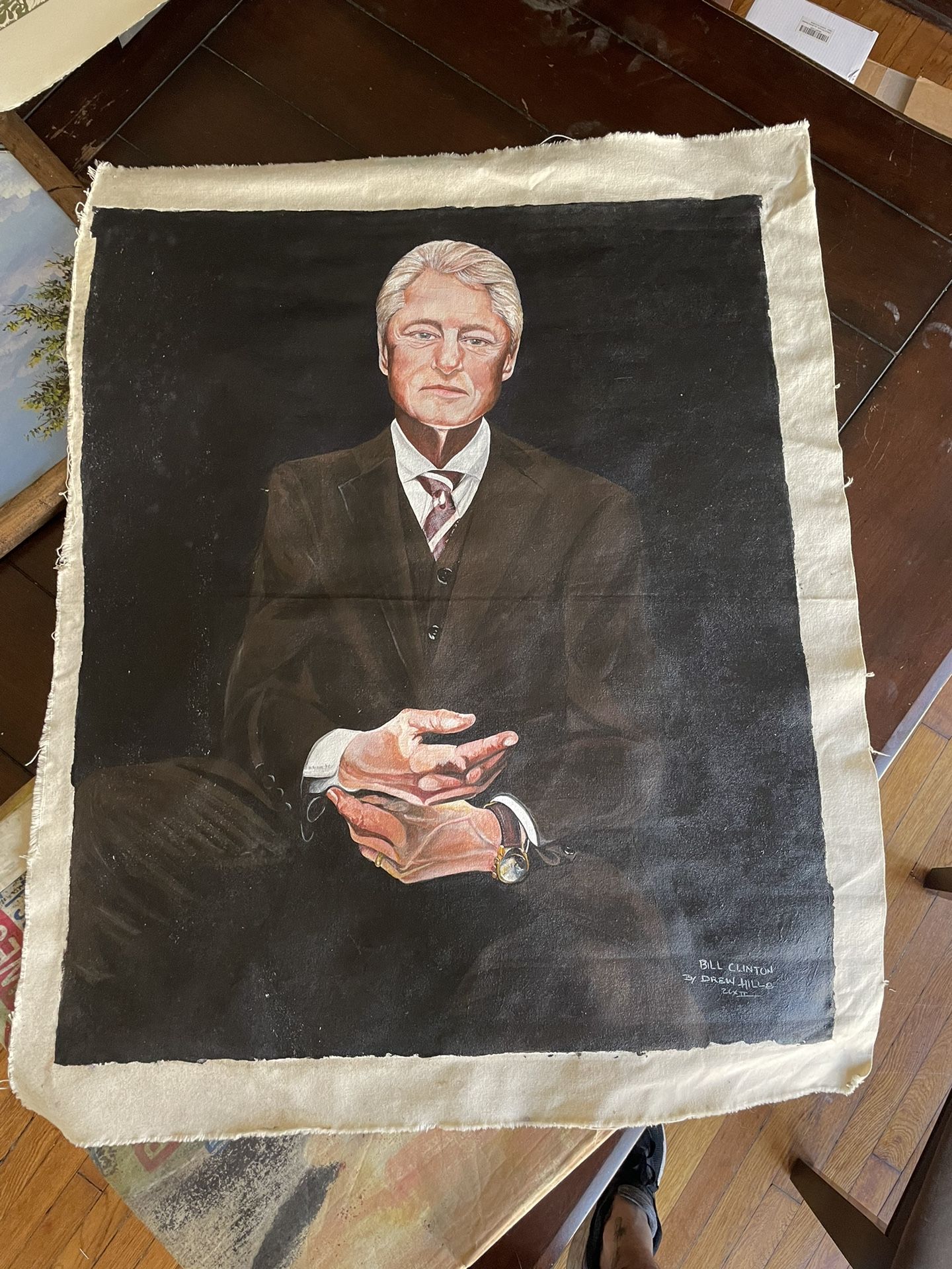 Bill Clinton Painted on Canvas 