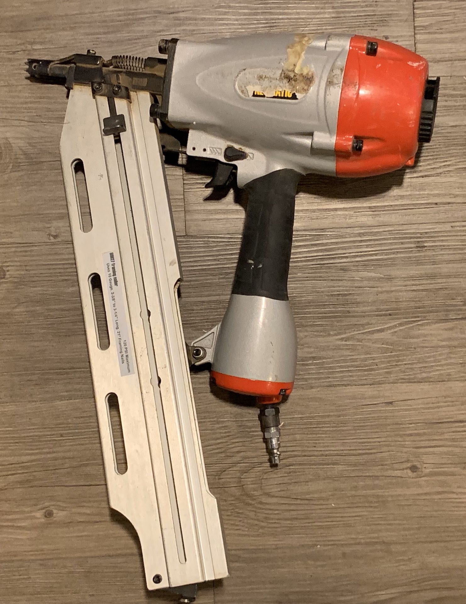 CENTRAL PNEUMATIC 21° ANGLE FULL HEAD FRAMING AIR NAILER TOOL MODEL
