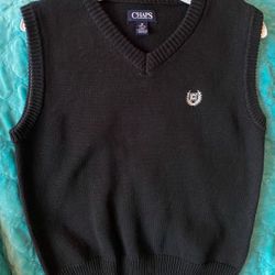 Chaps Black Sweater Vest Boys Medium Holiday 