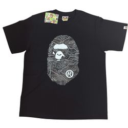 BAPE Layered Line Camo Big Ape Head Tee