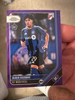 2026 Topps Chrome MLS PURPLE REFRACTOR #60 Olger Escobar - CF Montréal RC /75