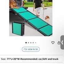 Max Length 71" & Width 20" Dog Car Ramp for Large Dogs Up to 250lbs, Foldable & Non-Slip Surface Ide