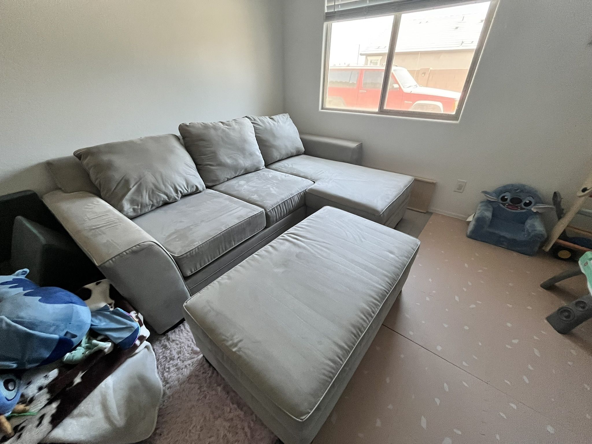 Living spaces - Sleeper couch with storage Ottoman