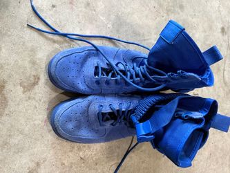 Nike SF-AF1 High-Top Blue Suede Sneakers