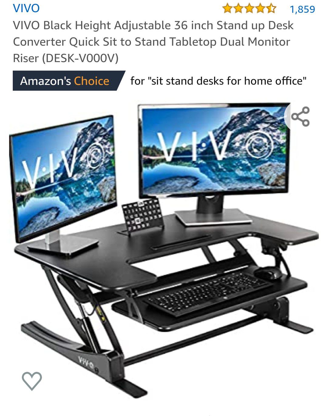 Vivo (Desk-V000V) 36" stand up desk riser