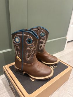 Toddler Western Cowboy Boots Brown and Blue