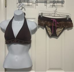 Cute Brown Two-Piece Bikini Set