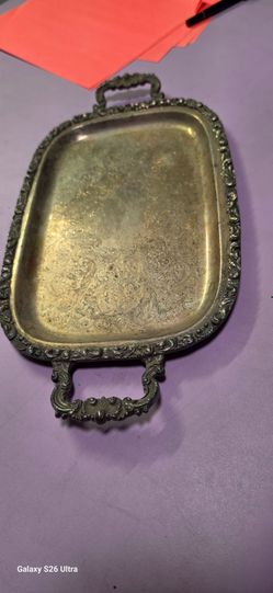 Vintage Tray Ornaments Silver Plated Serving By Crescent Decoration 11x8