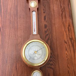 Vintage Airguide Mahogany Thermometer Clock