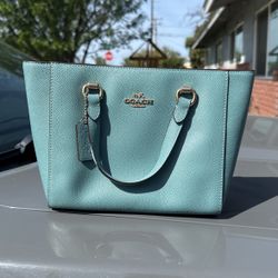 Coach Alice Satchel Crossbody Bag Purse Handbag Purse Leather Marine