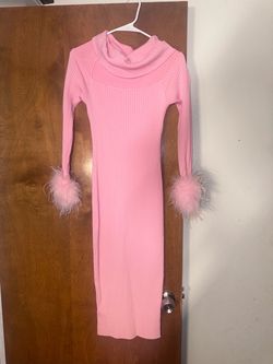 Fashion nova pink fur dress