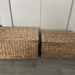 Rectangle storage baskets with lid and handle