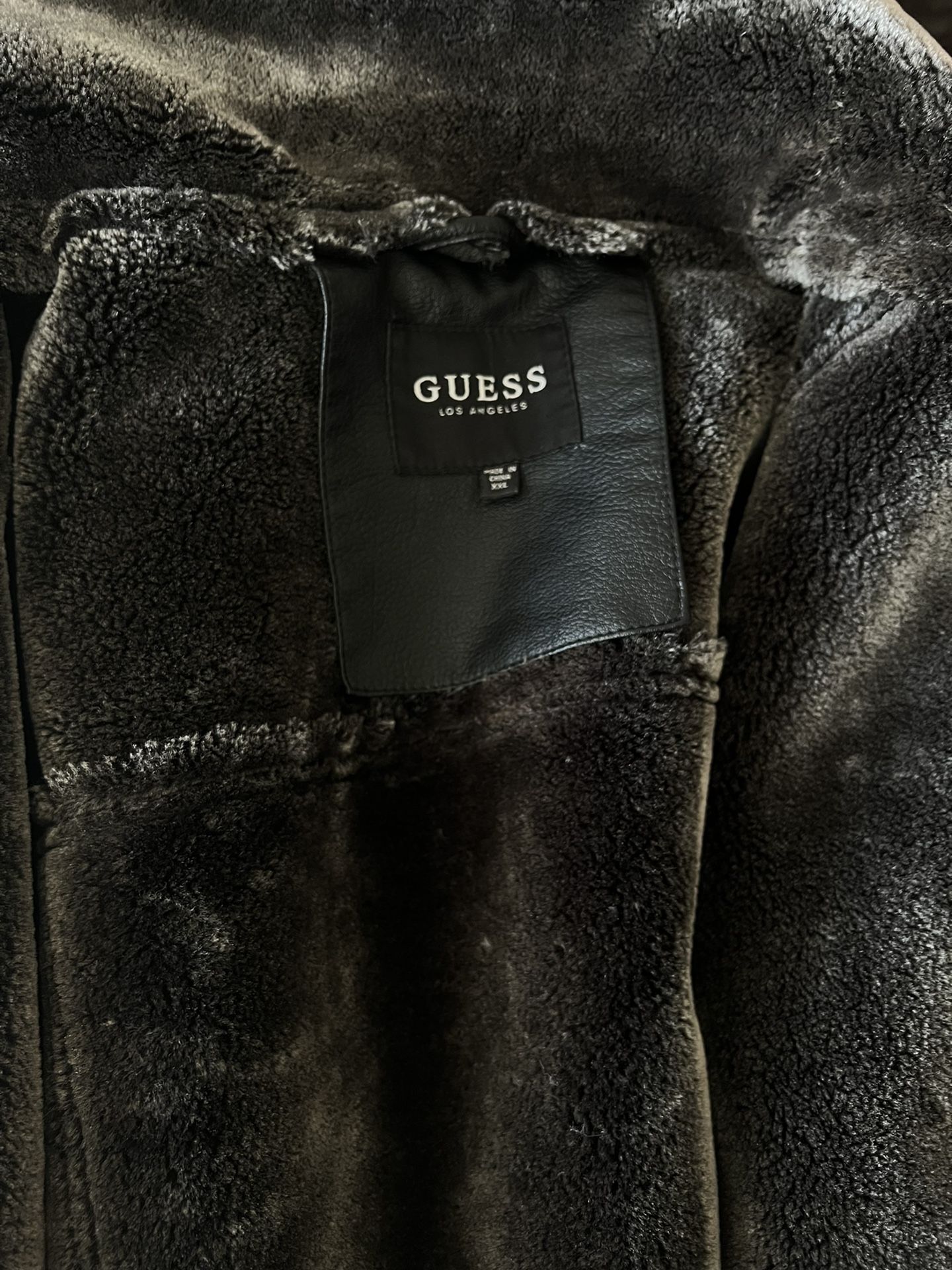 Mens Guess Leather Jacket 