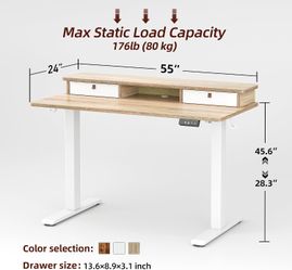 TIQLAB 55x24 inch Standing Desk