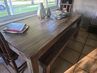 Beautiful Wooden table with matching bench