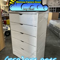 White Katy Five Drawer Dresser Compressed New Cajonera 