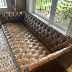 Genuine quilted/buttoned Leather Sofa