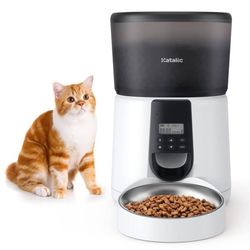 Katalic Automatic Cat Feeder,Sliding Lock Lid,Timed Feeder,Voice Recorder,Programmable Meal Portion