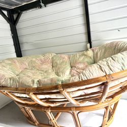 Papasan Chair – Real Rattan Frame + Cushion!