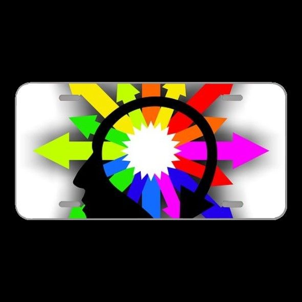 License Plate Novelty Car Front Question Mark Mind Colorful Question