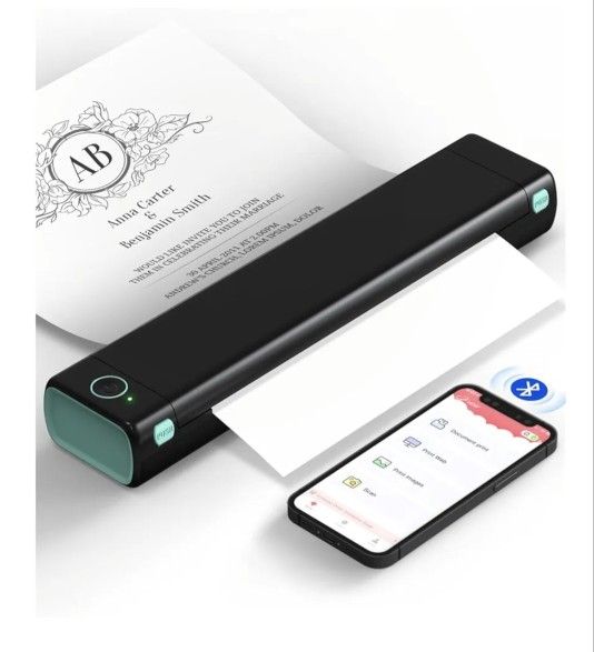Phomemo M08F Wireless Thermal Printer - Like New + Bonus Paper
