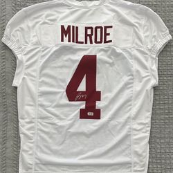 Jalen Milroe Signed Alabama Crimson Tide Custom Pro Style Jersey Beckett